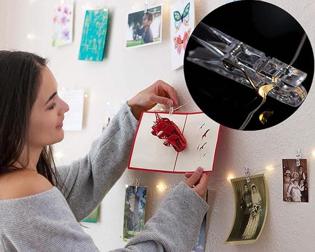 17Ft 50 LED Fairy String Lights with Clear Clips - Perfect for Dorm, Bedroom, Wedding Decor thumbnail 4