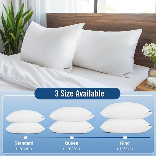 Piwaal Luxury Hotel Pillows for Sleeping 4 Pack,Bed Pillows Queen Size Set of 4,Down Alternative Filling,Pillows for Back,Stomach and Side Sleepers thumbnail 2