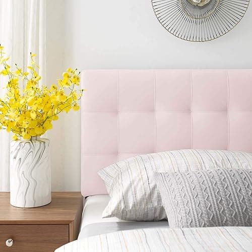 Modway Lily Biscuit Tufted Twin Performance Velvet Headboard, Pink - Pink - Twin thumbnail 5