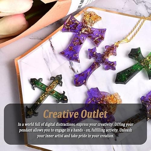 SWUAVD Cross Resin Molds, 9×7inch Epoxy Resin Cross Molds Silicone Molds for Keychain DIY Craft Necklace Jewelry Pendant Making Halloween Gifts thumbnail 4
