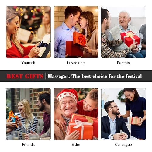 Neck Massager with Heat, Shiatsu Back Neck and Shoulder Massager - Gifts for Women/men/Mom/Dad - Electric Deeper Tissue 4D Kneading Massage, Use at Home, Office, Car (Black gray) thumbnail 7