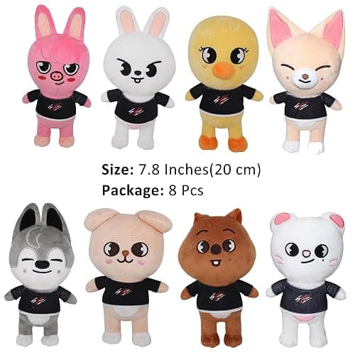 RHEETADA 8 PCS Skzoo Plushies Stray Kids Plush Toys Set 8 Inches Cute Stuffed Animals Toy Stray Kids for Fans Boys and Girls thumbnail 6