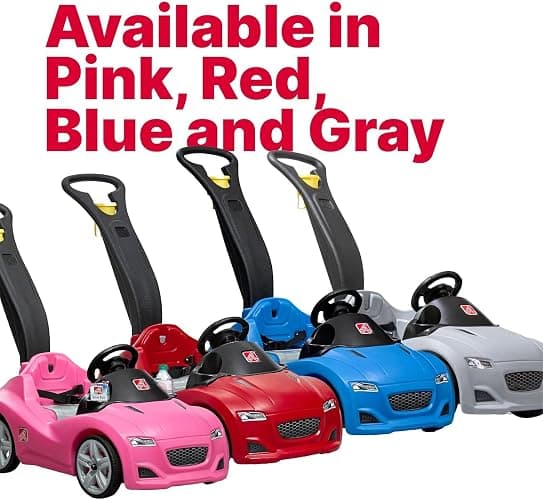 Step2 Whisper Ride Cruiser Kids Push Car, Ride On Toy, Stroller Substitute, Includes Seat Belt & Horn, Made of Durable Plastic, Max Weight 50 lbs., For Toddlers 1.5-4 Years Old, Blue thumbnail 4