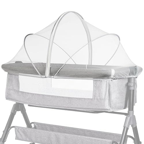 FORNORM Mosquito Net for Travel Cot, Insect Cat Net Zipper Mosquito Net for Baby Bed, Baby Crib, Bassinet, Bedside Sleeper(White, for 39x22" Cot) - Image 1