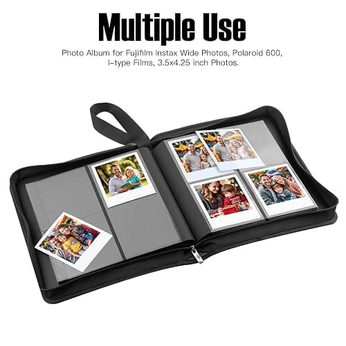 256 Pockets Photo Album for Fujifilm Instax Wide 300 Camera, for Polaroid 600 Photo Album, Albums for Polaroid Now+ Now OneStep2 OneStep+ 600 Instant Film Camera, POP Lab Instant Print Camera (Black) thumbnail 4