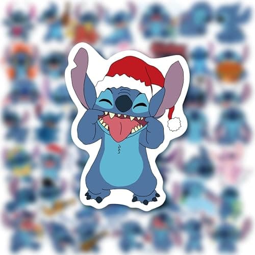 Cute Stitch Stickers,50Pcs Cartoon Cute Waterproof Vinyl Sticker for Water Bottle Luggage Bike Car Decals Gift for Kids Teens Adults Stickers,Toddlers thumbnail 5