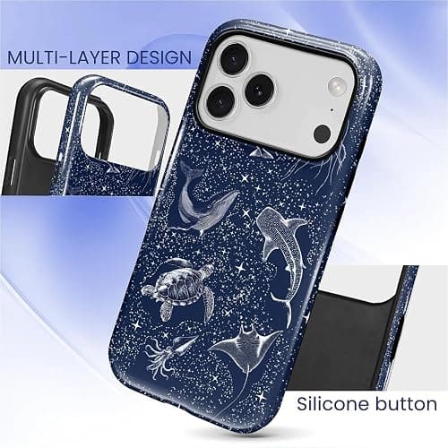 DAIZAG Compatible with iPhone 17 Pro Case,L2 Starry Sky Whale Shark Turtle Dual Layer Shockproof Protective Hybrid Case thumbnail 3