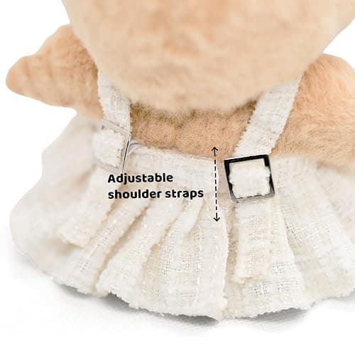 LYBHYQTII Clothes for 17cm Dolls, Premium Handmade Dolls Accessories with Chic Grid Bow Spaghetti-Strap Dress Set, High-End Fashion Outfit for Play & Display - White (No Doll) thumbnail 3