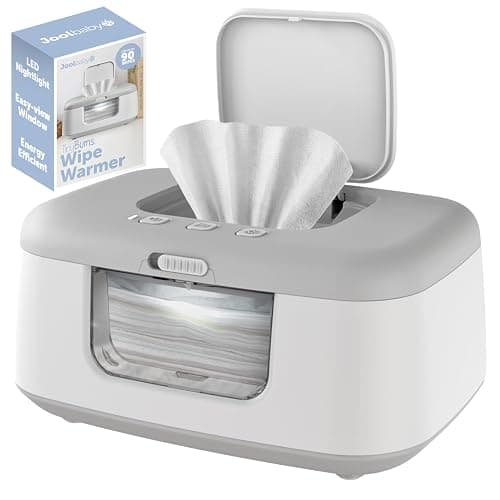 Jool Baby TinyBums Baby Wipe Warmer & Dispenser with LED Changing Light & On/Off Switch (Gray) - Image 1