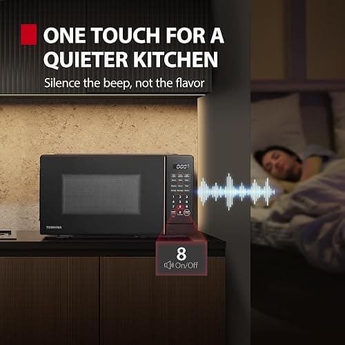 TOSHIBA Small Microwave Oven with 11 Power Levels, ChefDefrost, Sound On/Off & Eco Mode, 0.7 Cu Ft, 700W, Black, MM-EM07PA(BK) thumbnail 5