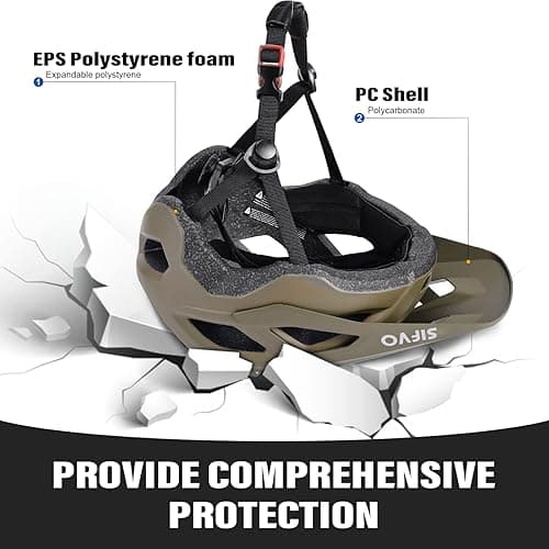 Mountain Bike Helmet with Detachable Visor, SIFVO Bike Helmet for Men and Women MTB Helmet, Adjustable Adult Bike Helmet, 57-59cm thumbnail 5