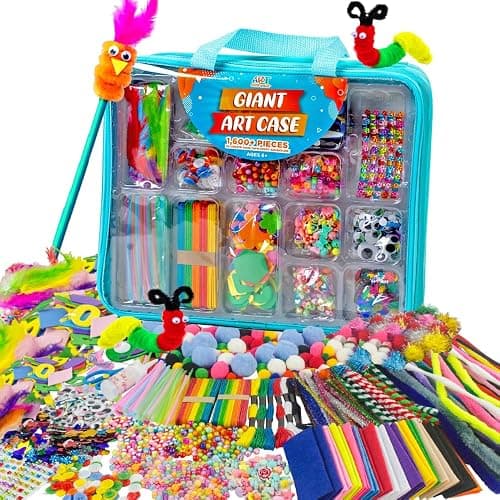 Arts and Crafts Supplies for Kid - 1600+Pcs Craft Kits for Kids - DIY School Craft Project for Kids Age 4 5 6 7 8-12 Christmas Gifts for Girls and Boys Crafts for Girls Ages 8-12 Arts Activities - Image 1