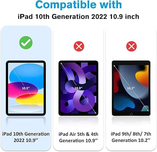 KIQ 2 Pack Tempered Glass Screen Protector Compatible with iPad 11 inch 11th generation A16 2025 / iPad 10.9 inch 10th generation 2022 thumbnail 2