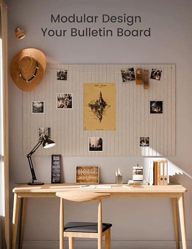 Fluxynara Large Felt Bulletin Board 48" x 36" Cork Board Alternative-12 Pack with 64 Safe Removable Adhesive Tabs, Cork Boards for Walls Cork Board for Home Office Classroom Pin Board -Oatmeal thumbnail 5