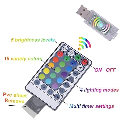 KPROE Fairy Curtain Lights - 16-Color Changing String Lights with Remote, 4 Lighting Modes, Ideal for Christmas, Weddings, Parties, Room Decor - Rainbow Backdrop - 16-color changing thumbnail 3