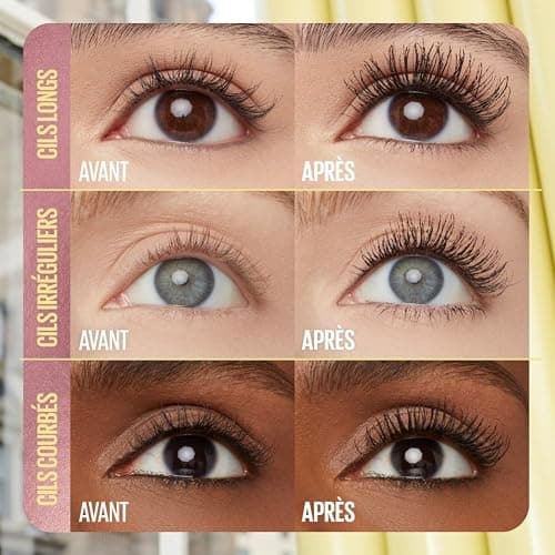 Maybelline New York - Mascara Volume Modulable - Effet Maxi - Cils Définis, Amplifiés, Séparés - Sans Paquets - Tenue Jusqu'à 24h - Colossal Bubble - Teinte : Noir - 10 ml thumbnail 6