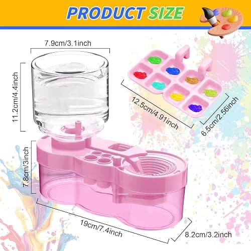JEChrochen Upgraded Paint Brush Cleaner Tool,Brush Rinser Cup Painting Running Water Circulation Art Supplies for Acrylic,Watercolor and Water Based Creative Gift for Adult Artist Beginner and Painter thumbnail 3