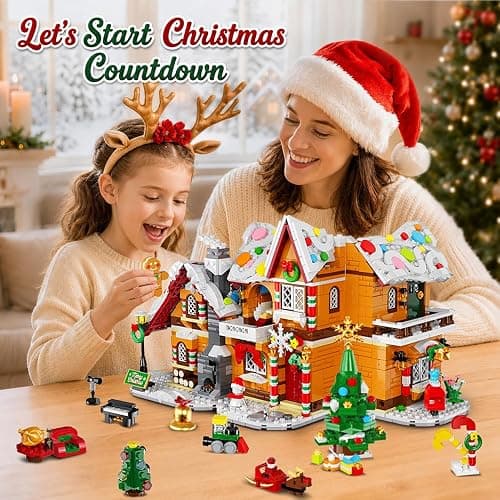 3-in-1 Advent Calendar 2026 Gingerbread House Mini Building Set with Lights | 24 Days Christmas Countdown Mini Village Building Block Kit with Xmas Tree, Holiday Gift for Adults Kids Girls Boys Ages 10+ thumbnail 8