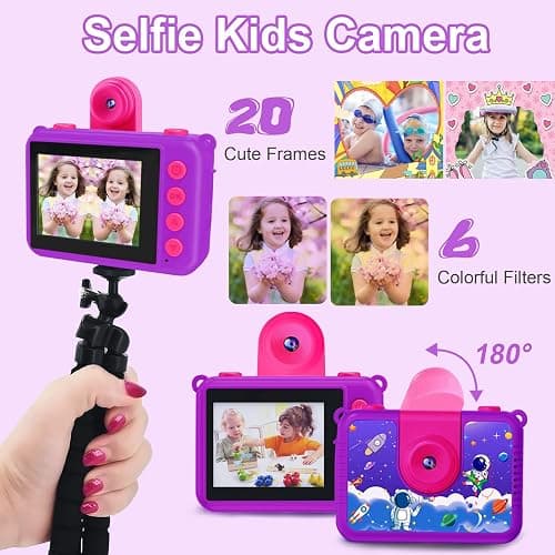 GKTZ Kids Camera - Waterproof Underwater Camera for Kids, Christmas Birthday Gifts for Girls Age 3-12, 1080P HD Children Digital Action Camera, Pool Toys for Kids Age 4-12 thumbnail 6