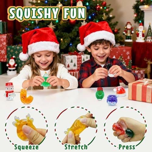 24 Pcs Squeeze Shapes Stress Squishy for Christmas Christmas Fidget Christmas Party Favors for Stocking Stuffers Prizes & Gift Box thumbnail 5
