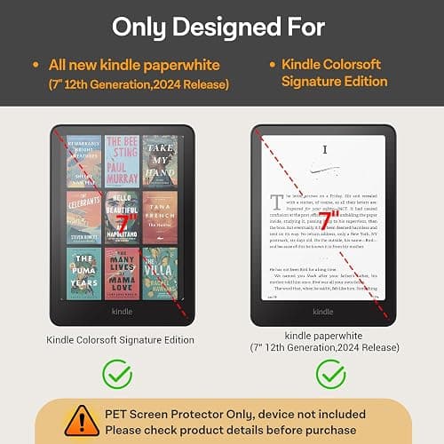 CoBak 3 Pack Anti-Glare Matte Screen Protector for 7" Kindle Paperwhite 12th Gen 2024 & Colorsoft Signature Edition,for Kobo Aura 2 - High Clarity, Fingerprint Resistant - Fine-Grit Texture PET Film thumbnail 3