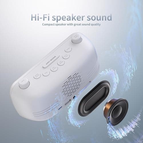 Alarm Clock Radio with Bluetooth Speaker, FM Radio, High Fidelity Sound, Bedside Clock with 2 Charging Ports, Adjustable Dimmer & Volume, Night Light, Auto-off Timer, Ideal for Bedroom and Home Office thumbnail 3