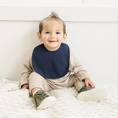 Konssy 6-Pack Muslin Baby Bibs for Boys & Girls, Soft Cotton Absorbent Bandana Drool Bibs for Drooling & Teething thumbnail 7