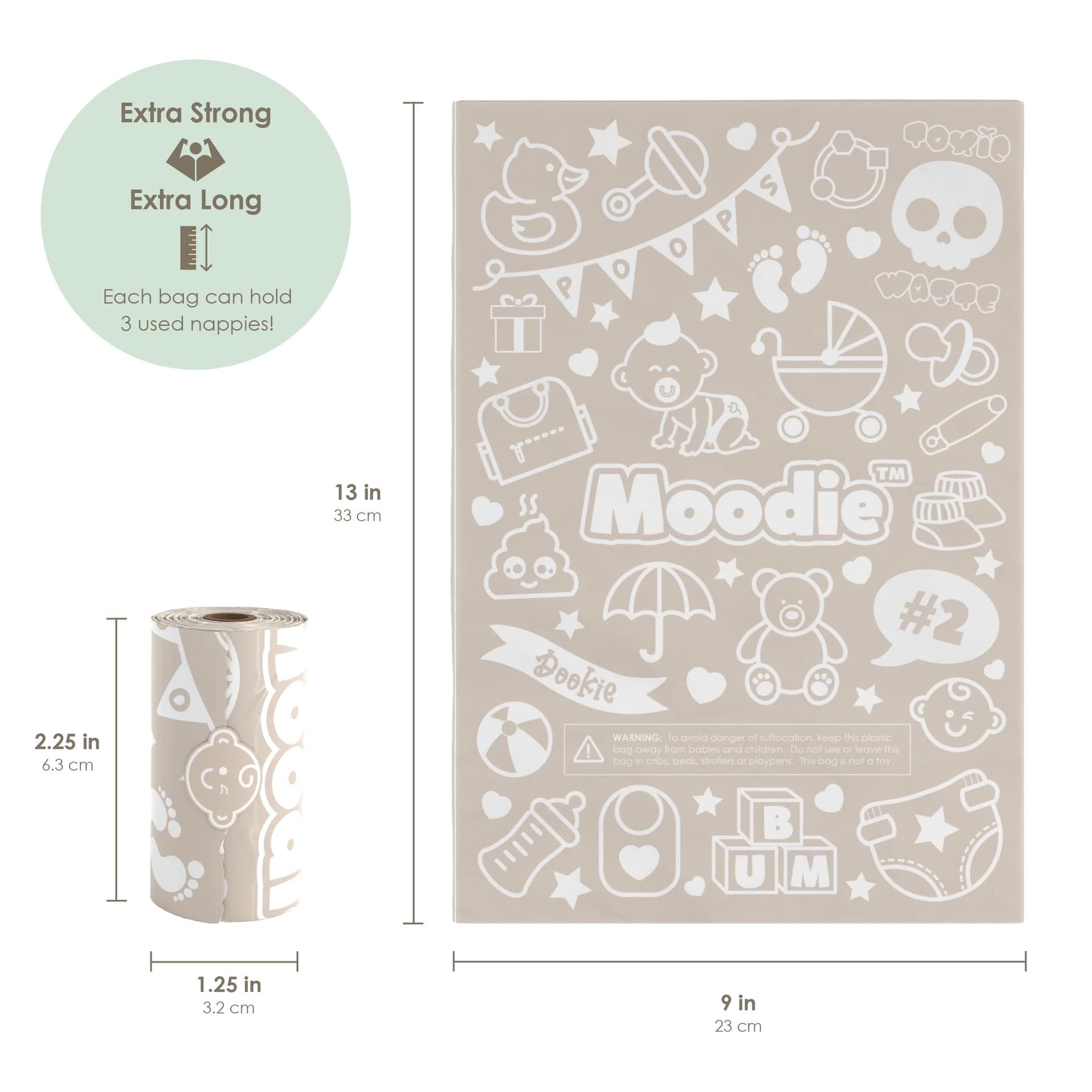 Moodie Teddy Bear Dispenser & Refill Roll Combo Set | Vanilla Scented thumbnail 5