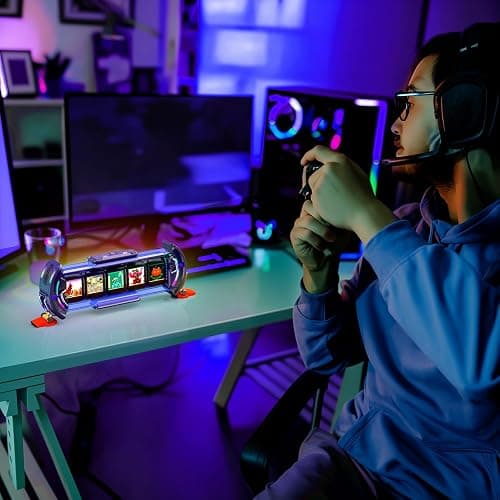 Divoom Times Gate - Cyberpunk Gaming Setup Digital Alarm Clock, Smart APP, WiFi Connect, RGB LED Display, Personalized Financial & Bitcoin Dashboard, Pixel Art for Gaming Room & Office Decor, Silver thumbnail 9