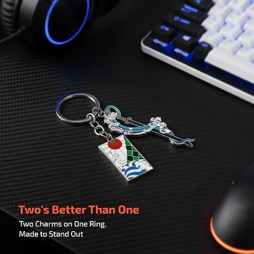 Weeb Keychains Demon Slayer Merch, Demon Slayer Keychain with Sword & Charms, Anime Gifts thumbnail 5