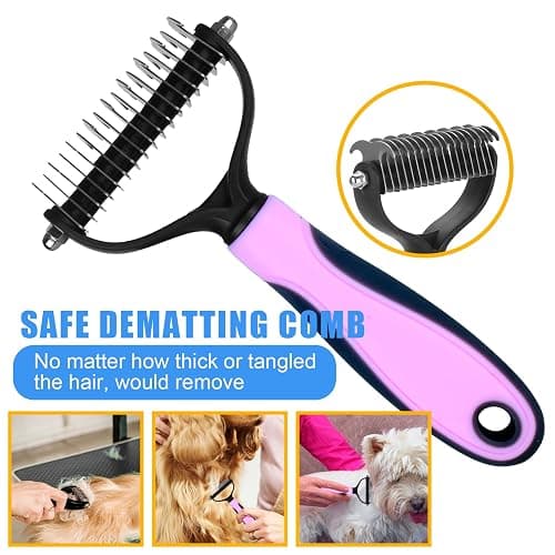 Complete Pet Grooming Solution by Dog - 9PCS Kit with Slicker Brush, Deshedding Tool, and Grooming Comb for All Breeds and Sizes, Promotes Healthy Skin and Coat thumbnail 3