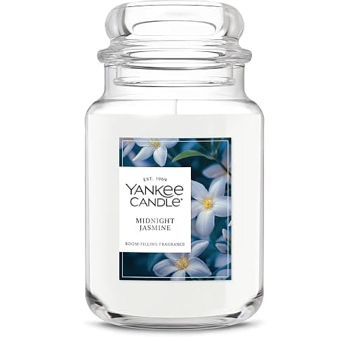 Yankee Candle Midnight Jasmine, Scented Candle, 22oz Large Jar with up to 150 Hour Burn Time, Giftable - Image 1