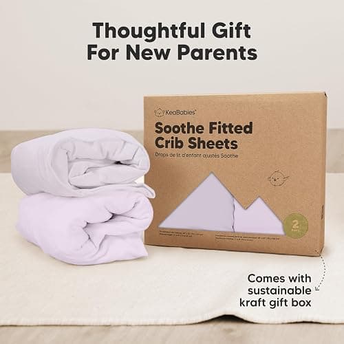 KeaBabies 2-pk Organic Cotton Crib Sheets for Boys Girls 52x28 (Thistle) | Fitted Crib Mattress Sheet Neutral, Breathable Cover for Baby Bed Set, Toddler Mattress, Soft & Cute Prints thumbnail 9