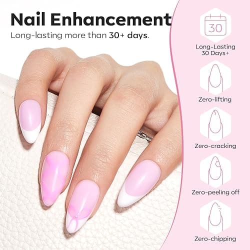 modelones Builder Nail Gel, 2 Pcs Clear and Baby Pink Builder Nail Polish, 8-in-One Rubber Base Gel Polish Pastel Pink Color Strengthener Apex Building Thickening Extension LED Lamp Cured 10ml | Nail Polish, 8-in-One Rubber Base Gel Polish Pastel Pink Color Strengthener Apex Building Extension LED Lamp Cured 10ml thumbnail 4