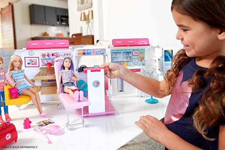 ​​​Barbie Playset with 20+ Accessories, Emergency Vehi​​cle Transforms into 2+ Foot Hospital with Lights and Sounds, Care Clinic​​​​​​​​ thumbnail 2