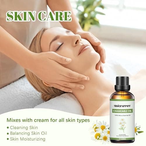 MIGCAPUT Olio Essenziale di Camomilla 100ML, Olio di Camomilla di Grado Terapeutico Naturale al 100%, Oli Essenziali di Aromaterapia per Diffusori, Umidificatore, Massaggi, Relax, Lenire l'umore thumbnail 4
