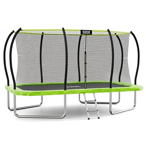 SKOK 14 FT Rectangle Outdoor Trampoline with Net and Ladder for Kids - Image 1