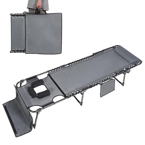BlueWish Tanning Chair with Face Hole, Tanning Chairs for Outside with Mat&Face Arm Hole, Sunbath Lounge Chair for Beach, Backyard, Pool, Lawn, Grey - Image 1