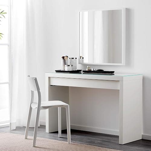 IKEA-Malm-Schminktisch weiß weiß mit Glasplatte 120 x 41 x 78 cm thumbnail 6