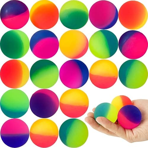 Irrmshr 18 Pcs Bouncy Balls for Kids,45 mm Jumbo Super Bouncy Balls,Rubber High Bouncing Balls in Bright Assorted Multi Colors for Boys Girls Birthday Party Favors Carnival Prizes - Image 1