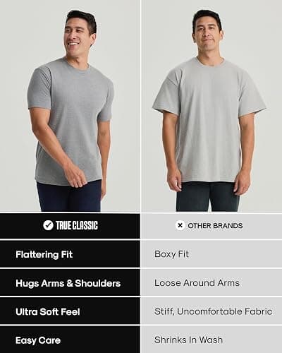 True Classic Mens T-Shirts – Short Sleeve Crew Neck T Shirts for Man, Cotton Blend Plain Novelty Men's T-Shirts thumbnail 8
