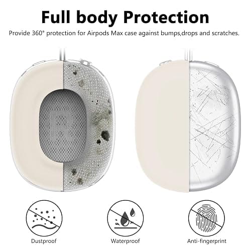 Silicone Case Cover for AirPods Max Headphones,Ear Pad Case Cover/Ear Cups Cover/Headband Cover for AirPods Max 2/1 (2026/2024/2020)(USB-C/Lightning),Silicone Accessories for Apple AirPods Max 2,Stone thumbnail 3