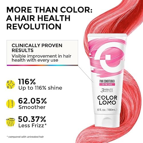 COLORLOMO Semi Permanent Hair Color - 6 oz Color Depositing Conditioner with Shea Butter & Almond Oil- Color Conditioner Depositing Hair Mask - Vegan, Paraben, Ammonia & Sulfate Free -Pink thumbnail 5