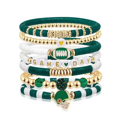 Artlunar Game Day Football Charm Bracelet: Stackable Sports Jewelry for Moms & Dads - Perfect for Football Fans - Image 1