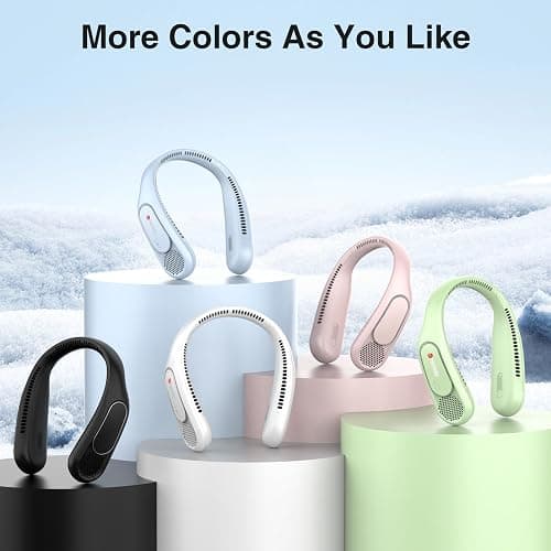 Hotsales Neck Fan, Hands Free Bladeless Neck Fans Portable Rechargeable, 6000 mAh Battery Operated Wearable Personal Fan, Cooling Neck Fan, 3 Speeds, USB Fan Gifts for Men, Women, Travel, Outdoor thumbnail 9