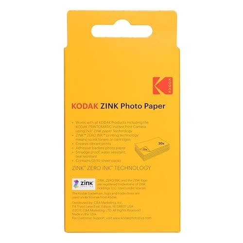 Kodak 2x3" Sticky-Backed ZINK Photo Paper (20 Sheets) - Compatible With Kodak Printomatic Instant Camera thumbnail 3