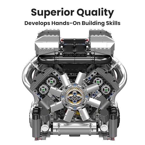 Mould King W16 Model Engine Kit for Adults, V8 Engine Building Sets, Mini Engine Toys Scale with Motor, STEM Project Building Kits, DIY Collectible Blocks for 14+ (2024 Pieces) 10201 thumbnail 4