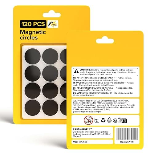 Peel-&-Stick Flexible Adhesive Magnets - 120 Magnetic Dots for Office Supplies, Whiteboard, Crafts, Fridge, & School Projects thumbnail 7