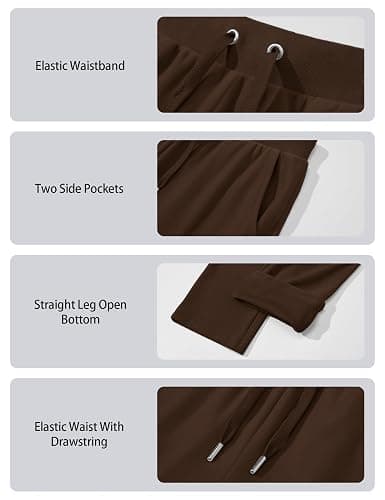 MAGCOMSEN Women's Velour Pants Soft Velvet Straight Leg Sweatpants Elastic Waist Warm Lounge Pant with Pockets thumbnail 5