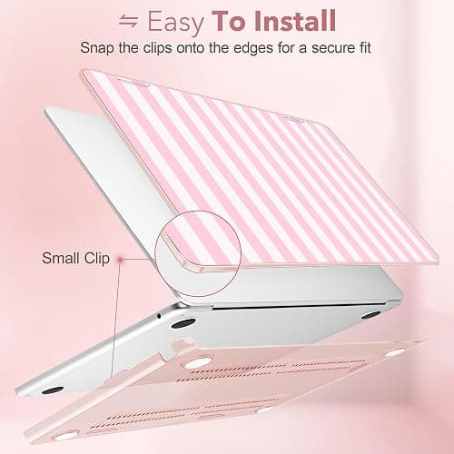 May Chen Case for M5/M4/M3/M2 MacBook Air 13 inch Case 2026-2022 - P1019 | Pink Stripes - Laptop Hard Shell Compatible MacBook Air 13.6 inch Models: A3449 A3240 A3113 A2681 thumbnail 7